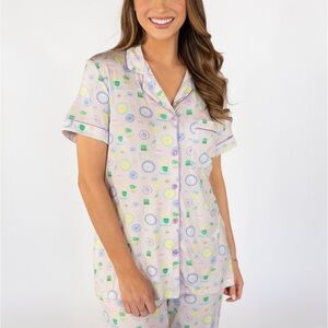 In My Sundays Tea Time Short Sleeve & Cropped Pant Pajama Set